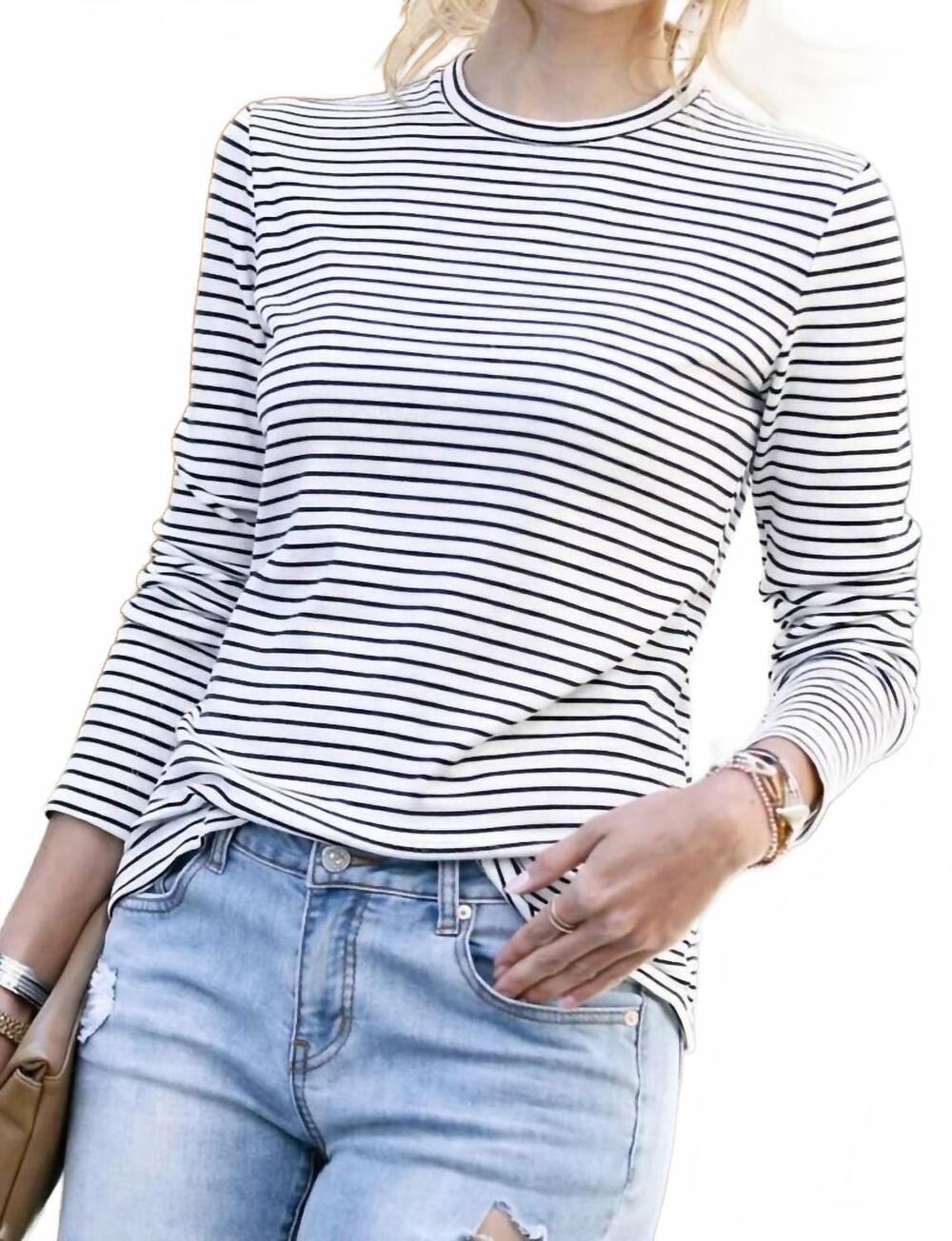 NEW MAZIK bella top in stripoe black & white